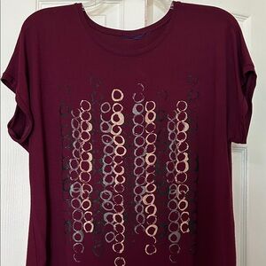 Women’s Burgundy Short Sleeve Graphic Tee